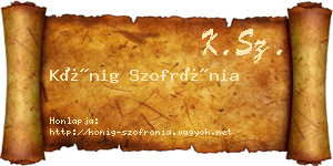 Kőnig Szofrónia névjegykártya